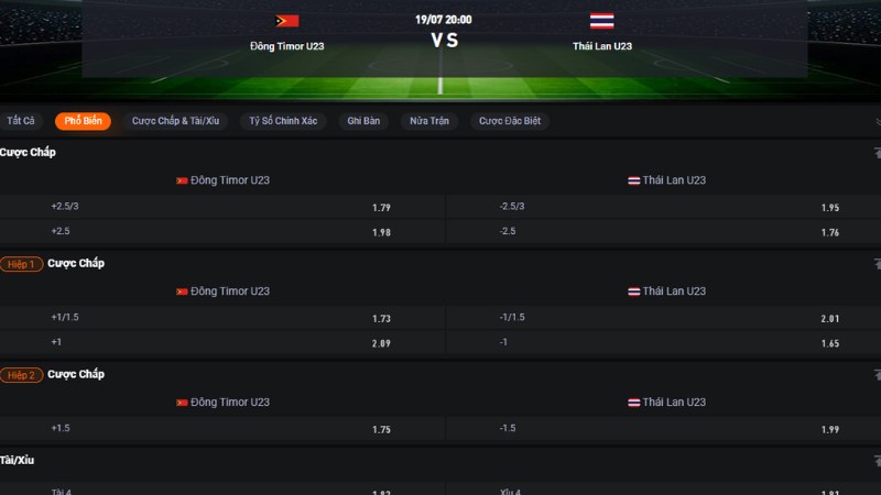 U23 Timor Leste vs U23 Thái Lan