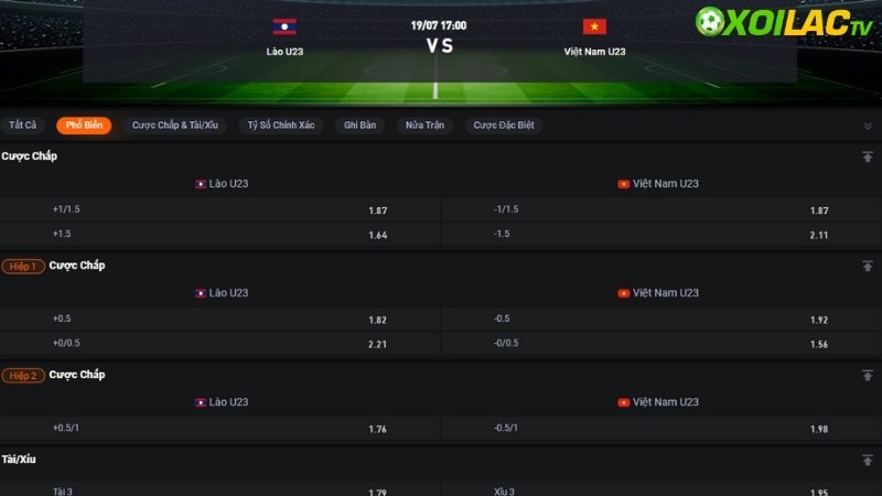 U23 Lào vs U23 Việt Nam
