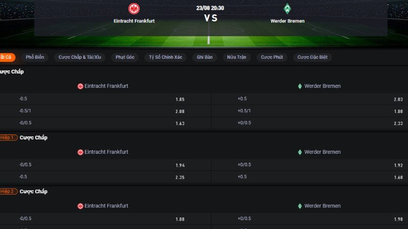 Frankfurt vs Werder Bremen