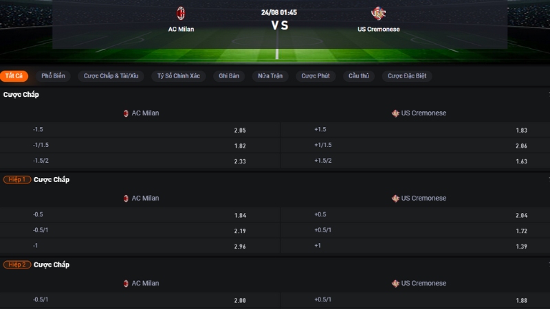 AC Milan vs Cremonese