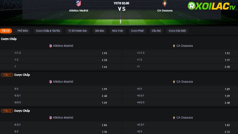 Atletico Madrid vs Osasuna