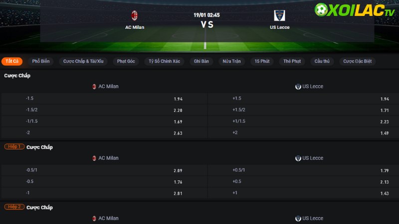 AC Milan vs Lecce